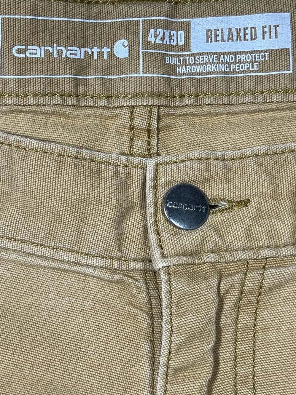 Carhartt Rugged Flex Relaxed Fit Canvas 5-Pocket Work Pant Brown Mens 42x26